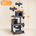 Load image into Gallery viewer, 62.5Inches Cat Tree Cat Tower Cat Condo with Platform & Hammock, Scratching Posts for Kittens Pet Play House with Plush Perch for Indoor Activity Relaxing, Dark Gray