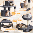 Load image into Gallery viewer, 62.5Inches Cat Tree Cat Tower Cat Condo with Platform & Hammock, Scratching Posts for Kittens Pet Play House with Plush Perch for Indoor Activity Relaxing, Dark Gray
