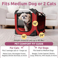 Load image into Gallery viewer, Cat & Dog Pet Carrier, Soft-Sided, Large 24"X16"X16", Fits Large Cat, 2 Cats, or Medium Dog Comfortably, Great for Travel & Vet Visits, Privacy Windows, Removable Bed, Locking Zippers, Foldable