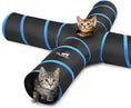 Load image into Gallery viewer, Cat Toys - 4 Way Cat Tunnel, Tube & Play Tent, 25X53Cm, Extensible, Interactive Maze with Balls & Bells for Kitten & Small Animal, Blue