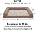 Load image into Gallery viewer, Orthopedic Dog Bed for Large/Medium Dogs W/ Removable Bolsters & Washable Cover, for Dogs up to 55 Lbs - Luxe Faux Fur & Performance Linen Sofa - Woodsmoke, Large