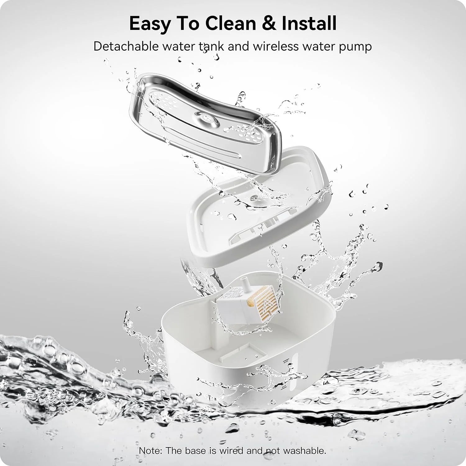 HEYBO Pet Water Fountain Water Dispenser with Smart Pump