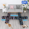 Load image into Gallery viewer, Cat Toys - 4 Way Cat Tunnel, Tube & Play Tent, 25X53Cm, Extensible, Interactive Maze with Balls & Bells for Kitten & Small Animal, Blue
