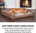 Load image into Gallery viewer, Orthopedic Dog Bed for Large/Medium Dogs W/ Removable Bolsters & Washable Cover, for Dogs up to 55 Lbs - Luxe Faux Fur & Performance Linen Sofa - Woodsmoke, Large
