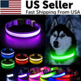 Load image into Gallery viewer, LED Adjustable Dog Collar Blinking Flashing Light up Glow Pets Safety Waterproof
