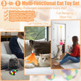 Load image into Gallery viewer, 4-In-1 Interactive Cat Toys Set with Suction Cup Wand, Hanging Cat Toys, Fishing Pole Cat Wand & Kitten Balls- Includes Variety Replaceable Worms, Feathers for Indoor Bored Cats for Exercise
