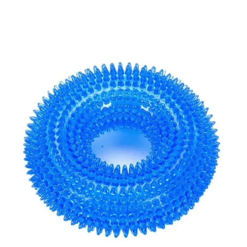 Dog Chew Ring Toy – Teeth Cleaning, Durable & Squeaky Play Ring