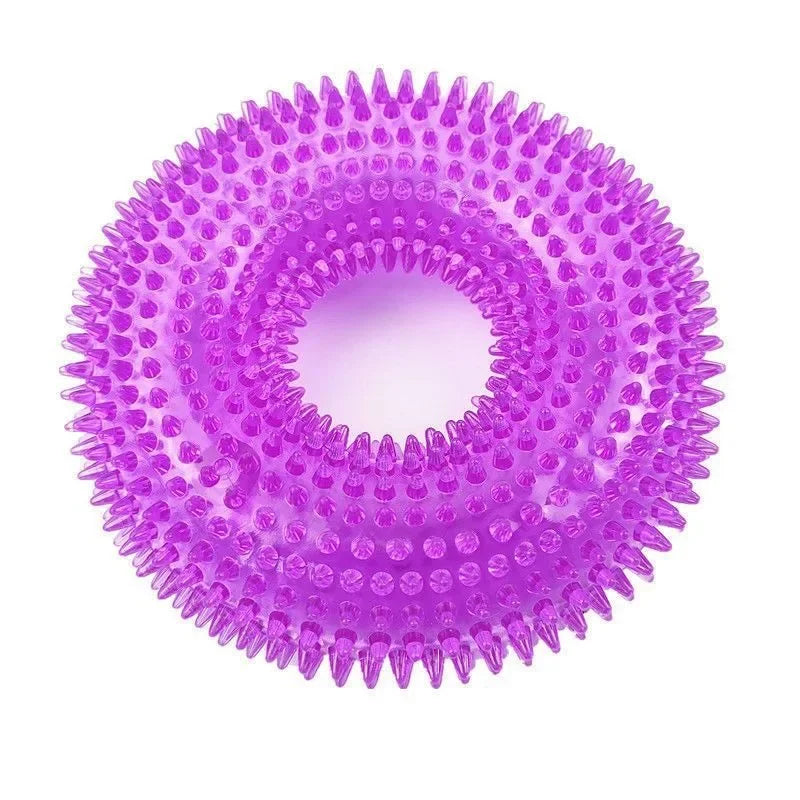 Dog Chew Ring Toy – Teeth Cleaning, Durable & Squeaky Play Ring