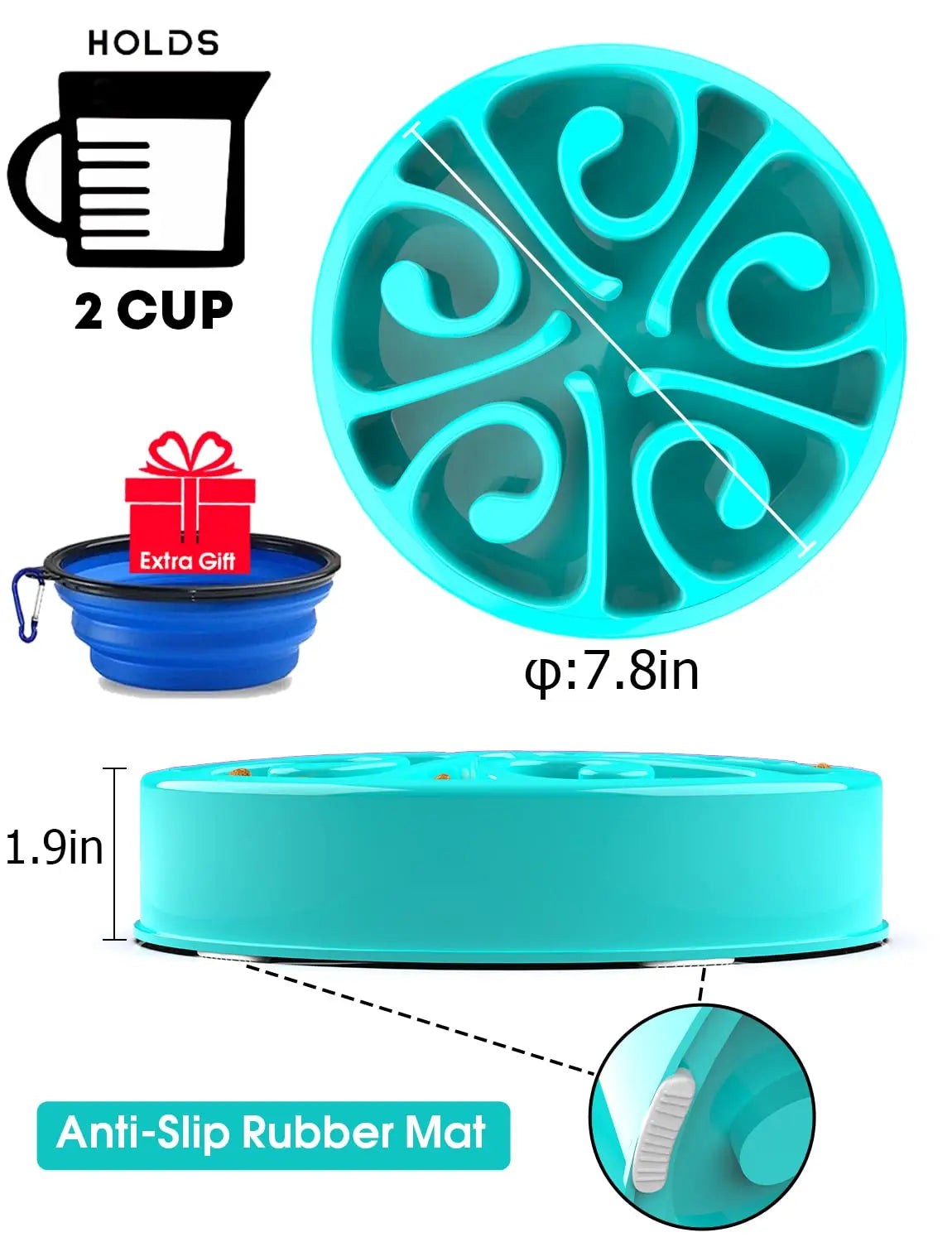 ✔️ “Slow Feeder Dog Bowl – Anti-Slip & Anti-Choking Design”