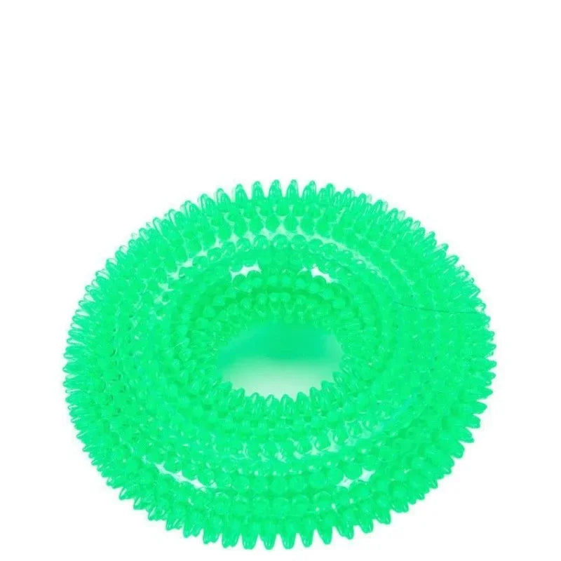 Dog Chew Ring Toy – Teeth Cleaning, Durable & Squeaky Play Ring