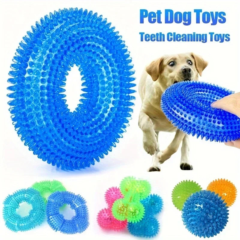 Dog Chew Ring Toy – Teeth Cleaning, Durable & Squeaky Play Ring