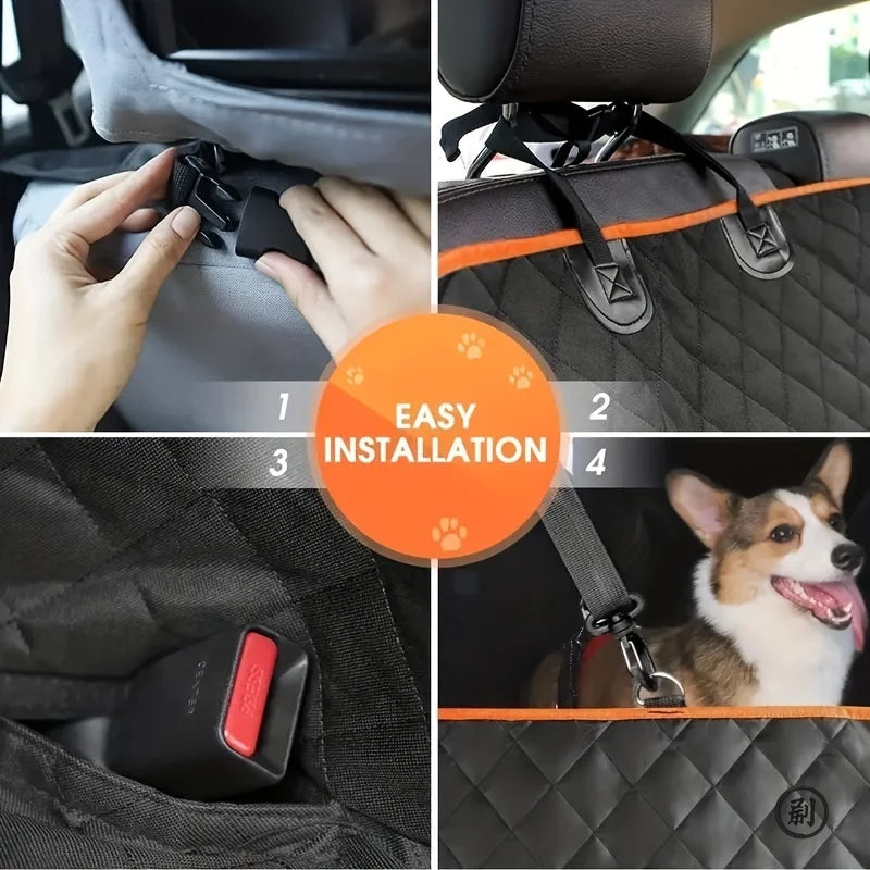 Waterproof Dog Car Seat Cover – Scratch-Proof, Nonslip, Hammock Design for SUVs & Cars