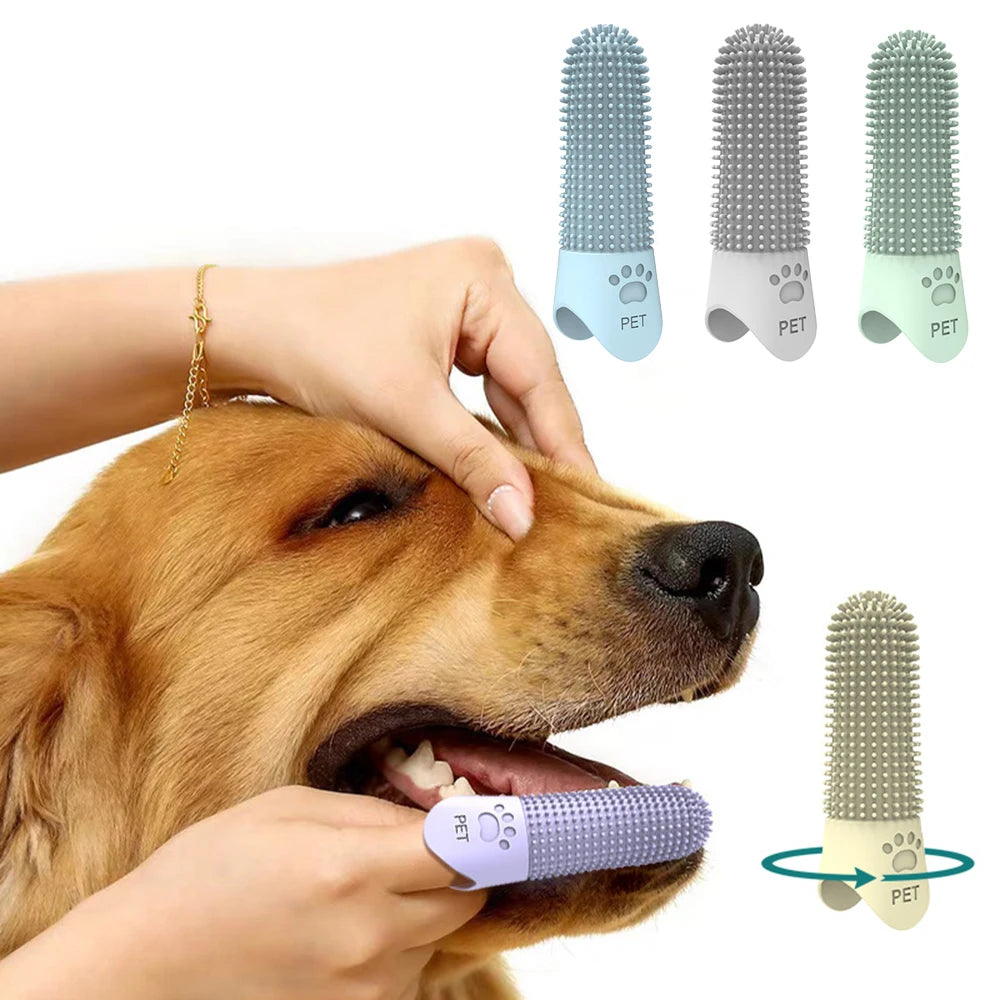 Soft Silicone Pet Finger Toothbrush – Gentle Dental Care for Dogs & Cats
