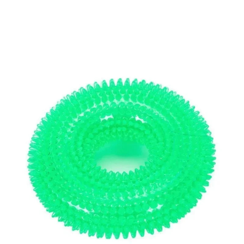Dog Chew Ring Toy – Teeth Cleaning, Durable & Squeaky Play Ring