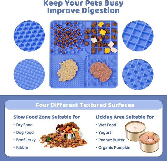 Dog Bowl Slow Feeder and Licking Mat Dog Food Premium 2X Lick Pads