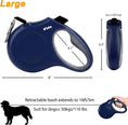 Load image into Gallery viewer, Retractable Dog Leash with Dispenser and Poop Bags, 16 Ft Pet Walking Leash for Large Dog up to 110 Lbs, Anti-Slip Handle, Tangle-Free, Reflective Nylon Tape (L, Navy Blue)
